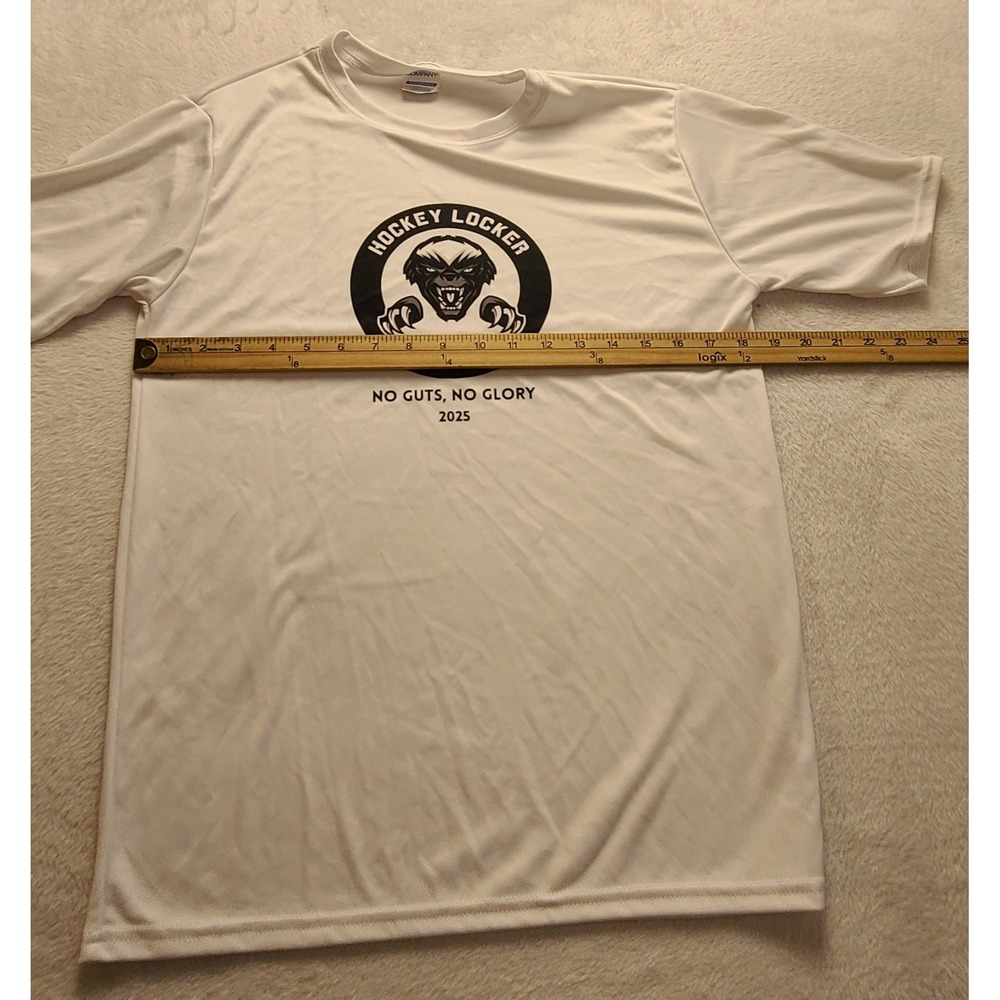 Port & Company Hockey Locker Honey Badgers Performance Men's T-Shirt White Small - Picture 7 of 12